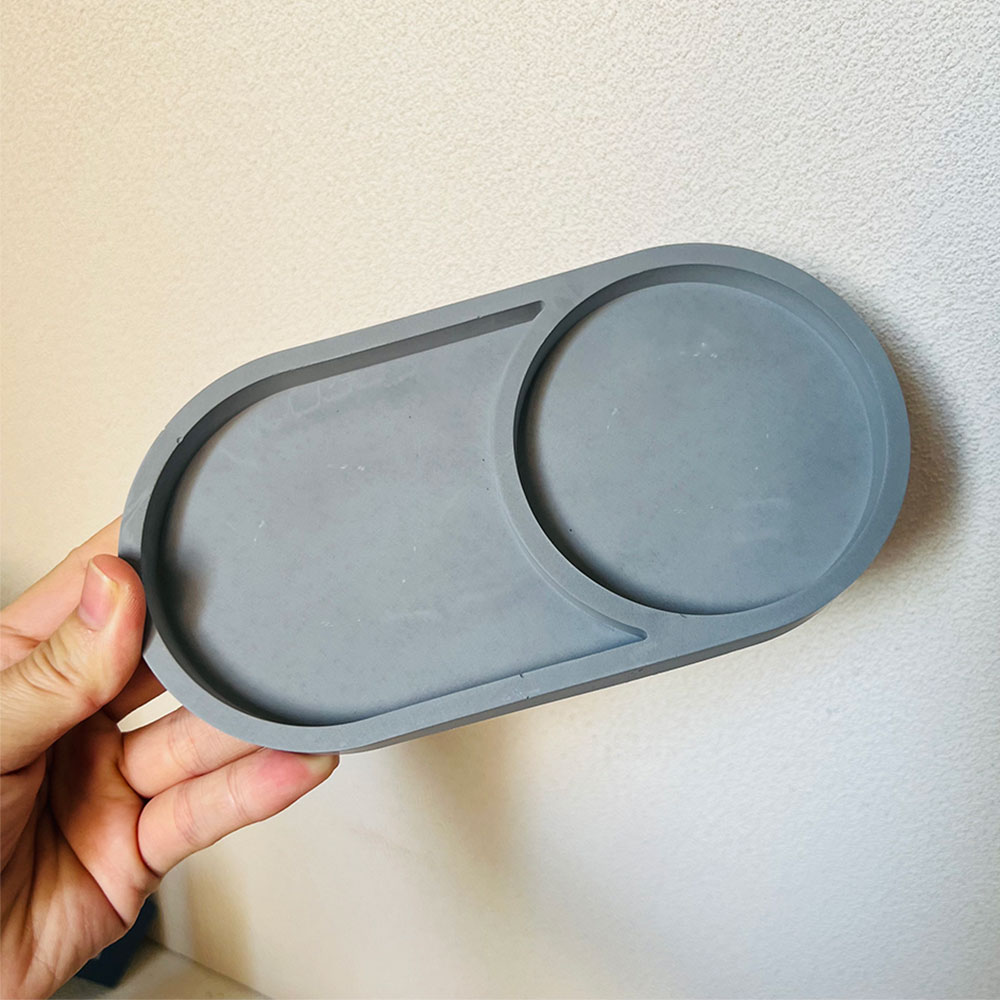 Tray Mold Rectangle - Nampan penyimpanan Oval cetakan beton raket