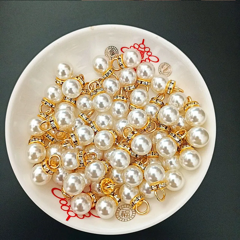Resin Art Design For Wedding - 30 Buah Liontin Berlian Mutiara Bulat