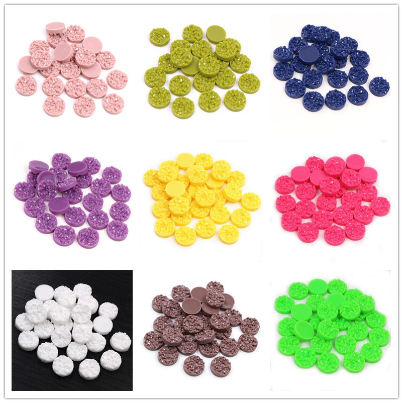 Resin Art Box - 40 Buah Resin Druzy Cabochons Kubah