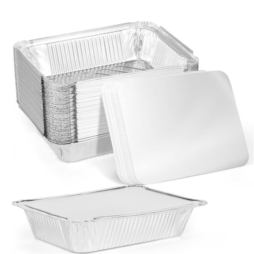 Tray Mold Rectangle - 10 Buah Baru dengan Tutup Nampan