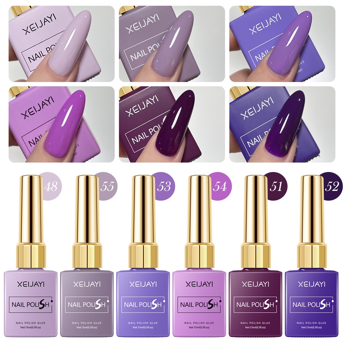 Resin Art Purple - 6 Buah/Set 15Ml Cat Kuku Gel