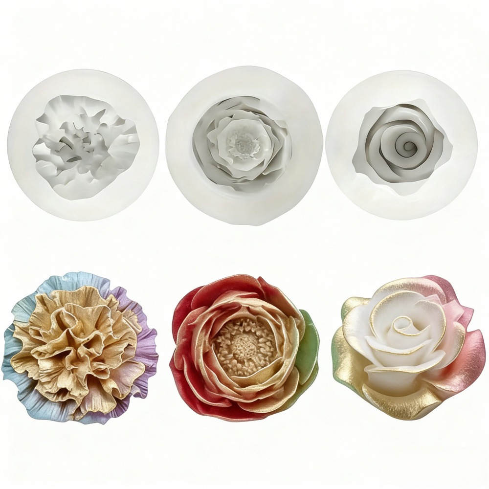 Resin Art Design For Wedding - Cetakan Silikon 3 Bagian untuk Mawar,