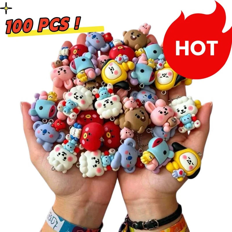Resin Art Box - 7pcs BT21 Resin Kartun Charm Aksesoris