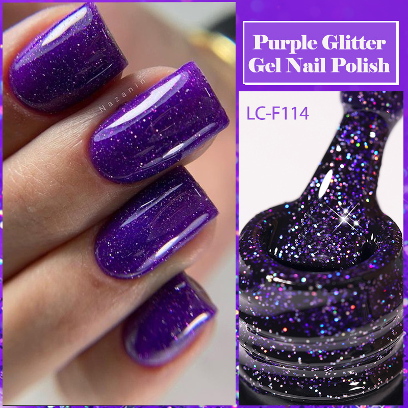 Resin Art Purple - LILYCUTE Kutek kuku Gel payet Glitter,