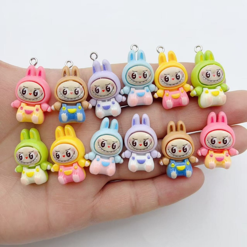 Resin Art Box - 10Pcs Gantungan Resin Rumah Stroberi Kelinci