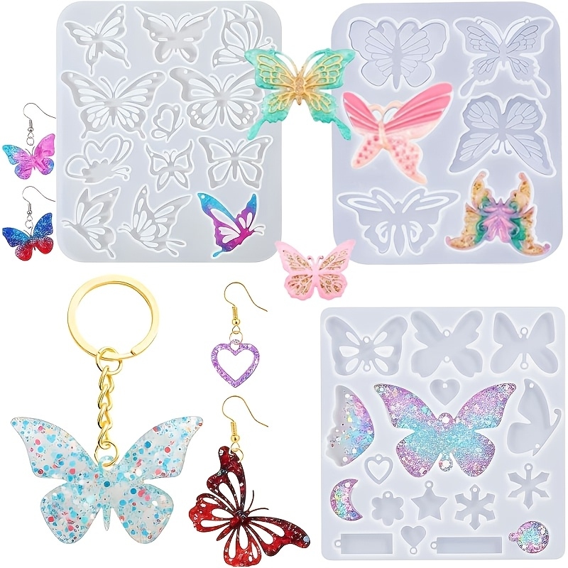Resin Art Machine - 3 Set Cetakan Resin Perhiasan Kupu-kupu,