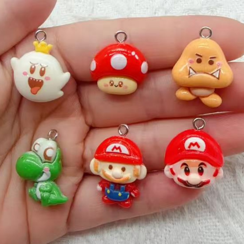 Resin Art Box - 10 buah liontin kartun resin, aksesoris