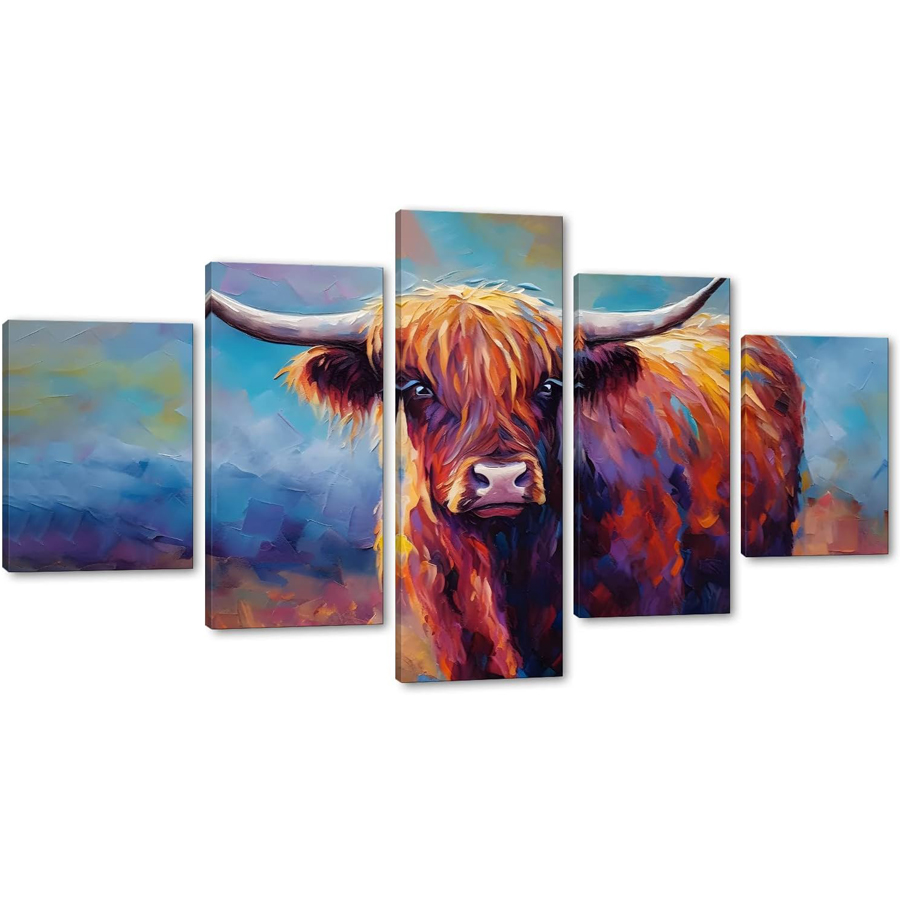 Resin Art Images - 5 gambar sapi Highland lukisan berlian