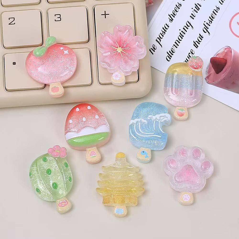 Resin Art Phone Case - 10pcs Aksesoris Resin Es Krim Mini