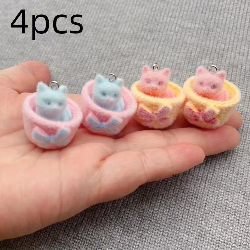 4 buah liontin kucing resin 3D - Resin Art Box ulasan dan harga