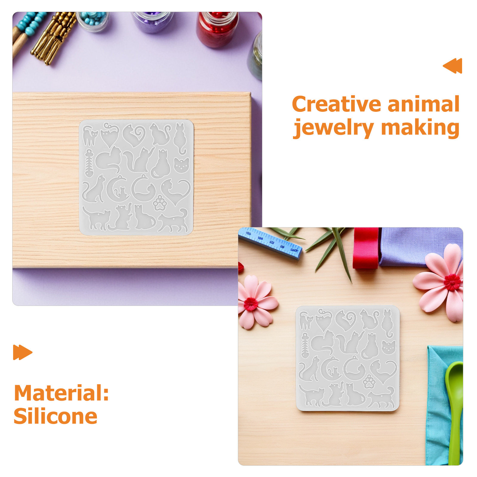 Cetakan Silikon Kucing 3D untu - Resin Art Earrings Kit ulasan dan harga
