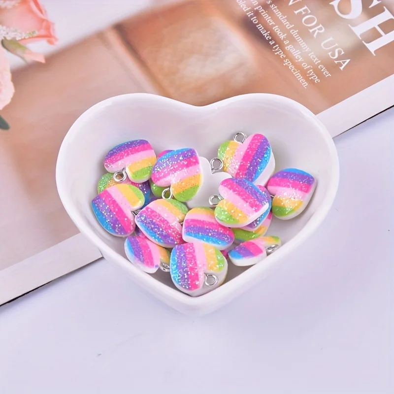 10 Buah Liontin Resin Hati War - Resin Art Box ulasan dan harga