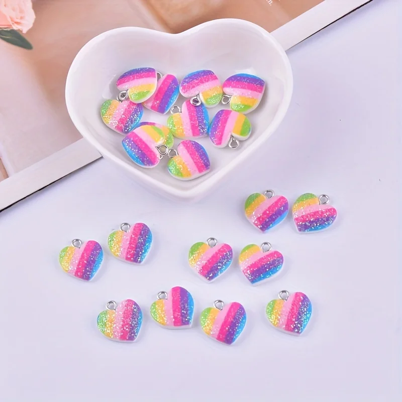 10 Buah Liontin Resin Hati War - Resin Art Box ulasan dan harga