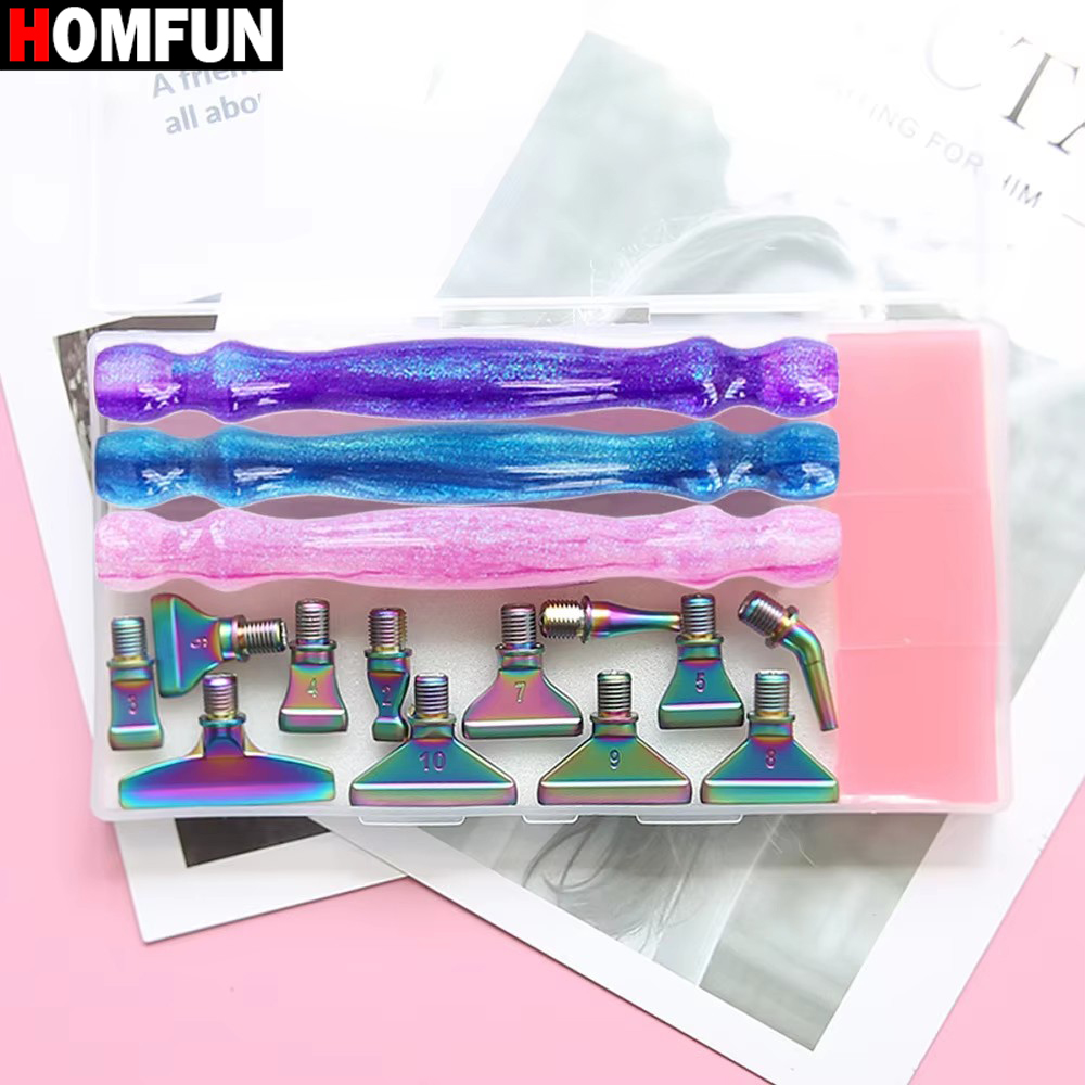HOMFUN Set pena lukis berlian  - Resin Art Purple ulasan dan harga