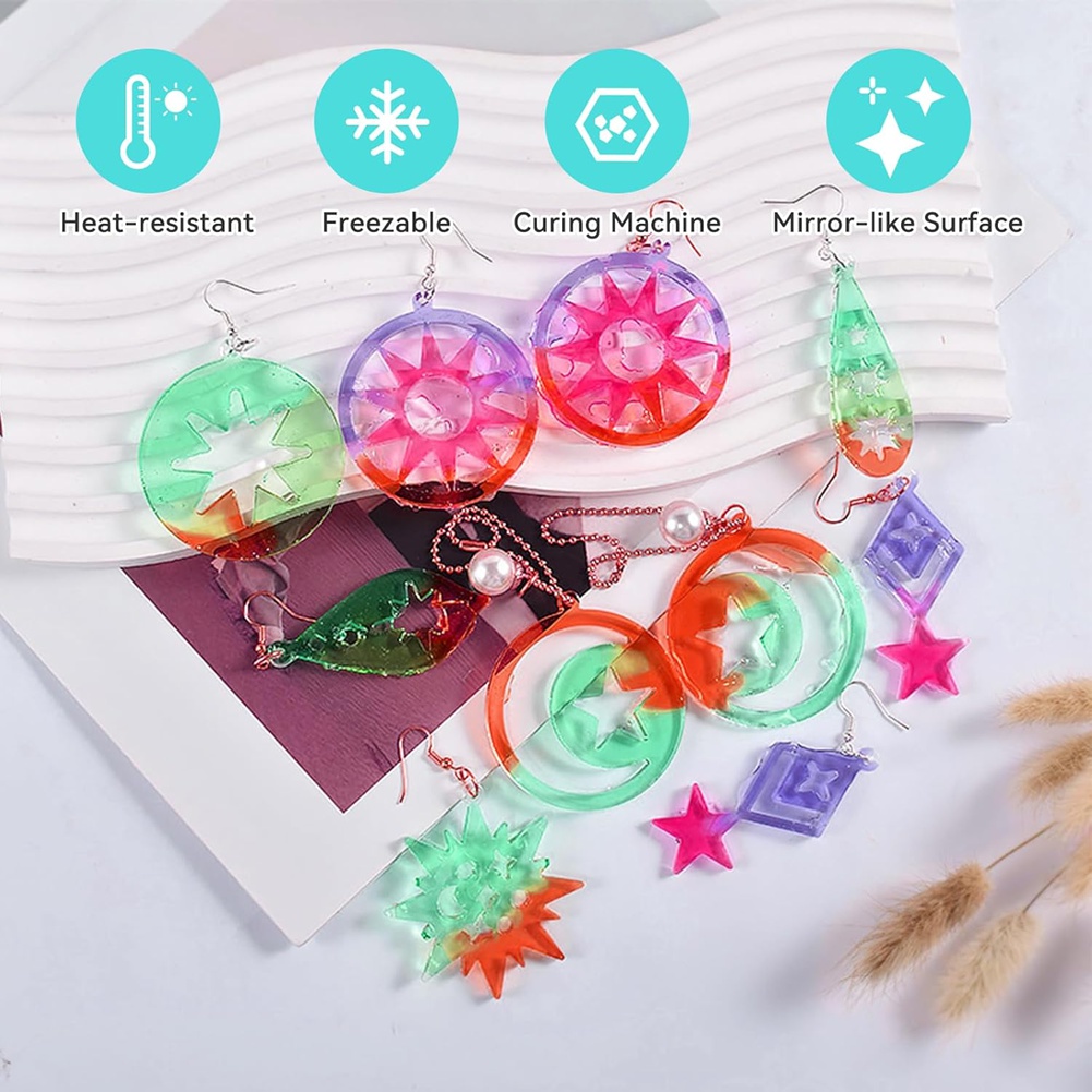 A78I 143Pcs Kit Cetakan Anting - Resin Art Earrings Kit ulasan dan harga
