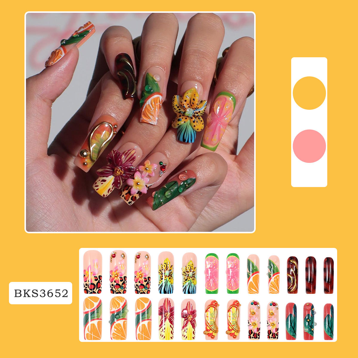 24Pcs Kuku Palsu Buatan Mesin  - Resin Art Machine ulasan dan harga