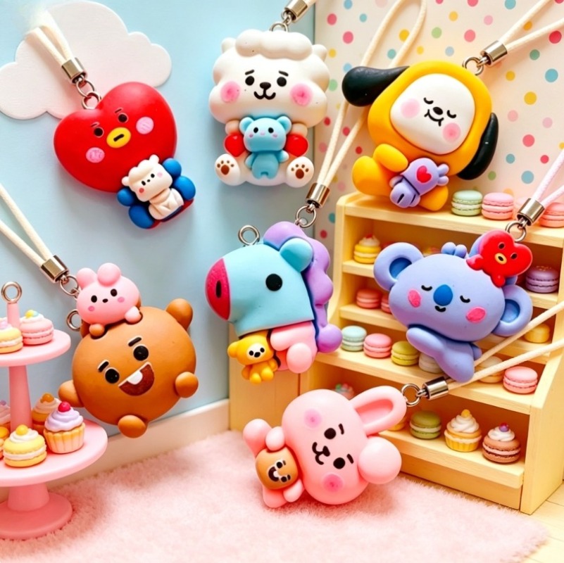 7pcs BT21 Resin Kartun Charm A - Resin Art Box ulasan dan harga