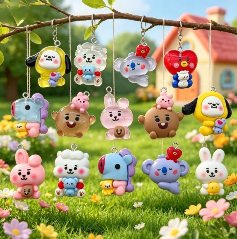 7pcs BT21 Resin Kartun Charm A - Resin Art Box ulasan dan harga