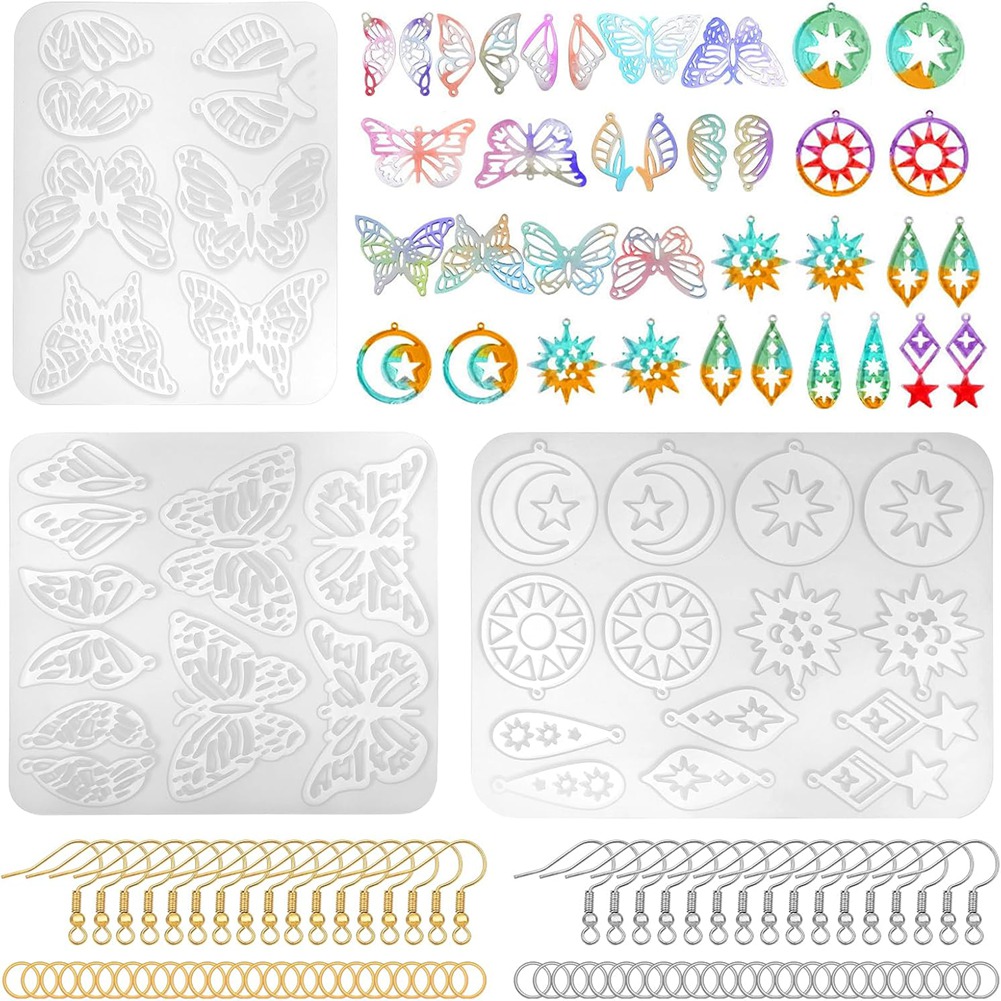 A20I 143Pcs Kit Cetakan Anting - Resin Art Earrings Kit ulasan dan harga