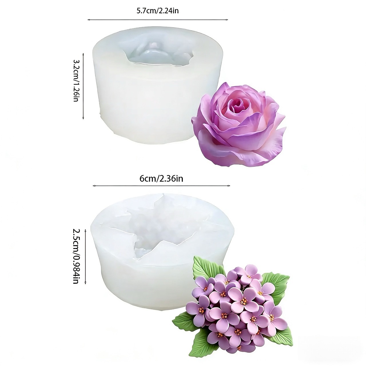 2 Buah Cetakan Silikon Bunga M - Resin Art Design For Wedding ulasan dan harga