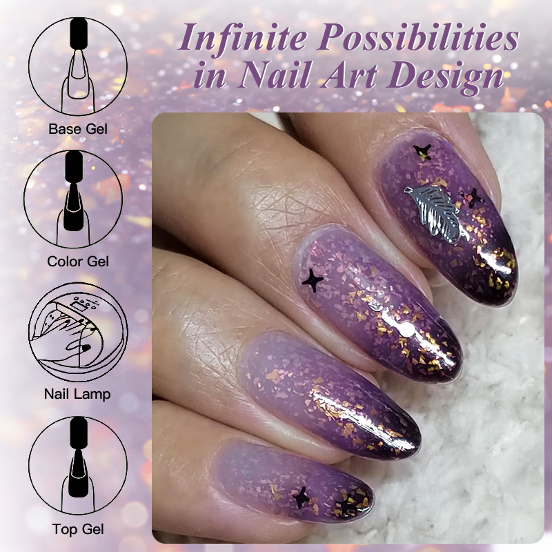 7ml Gel Kuku Thermal Glitter 3 - Resin Art Purple ulasan dan harga