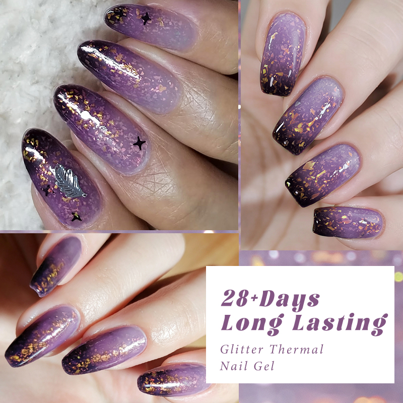 7ml Gel Kuku Thermal Glitter 3 - Resin Art Purple ulasan dan harga